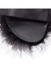 Simone Rocha 100% Leather Black Simone Rocha Feather Trimmed Leather Flat Slides Mules Size EU 38 - photo 6