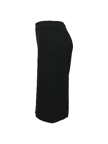 The Row  The Row Midi Pencil Skirt in Black Wool (view 2)