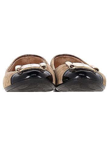 Salvatore Ferragamo Ferragamo Cap Toe Ballerinas in Brown Suede (view 2)