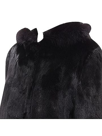 Isla Isla fur long sleeve snap button hooded jacket (view 2)