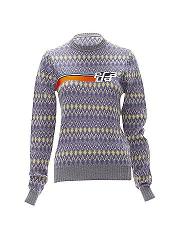 Prada Prada sports logo argyle knit sweater (view 1)