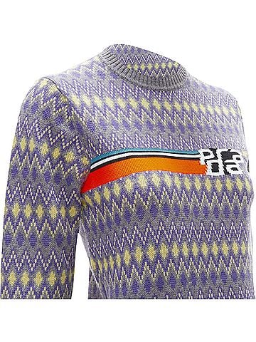 Prada Prada sports logo argyle knit sweater (view 2)