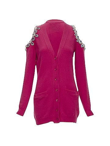 Moschino Moschino cashmere crystal jewel shoulder cardigan (view 1)