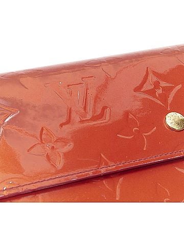 Louis Vuitton Louis Vuitton Vernis patent logo continental wallet (view 2)