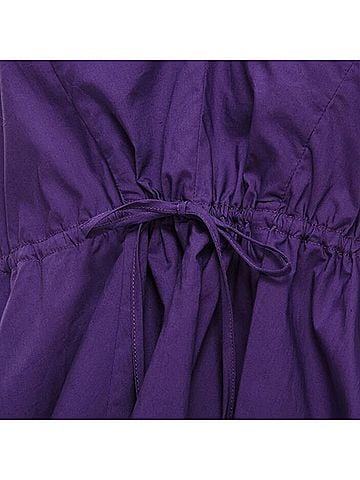 MARNI Marni cotton V-neck drawstring peplum high low top (view 2)