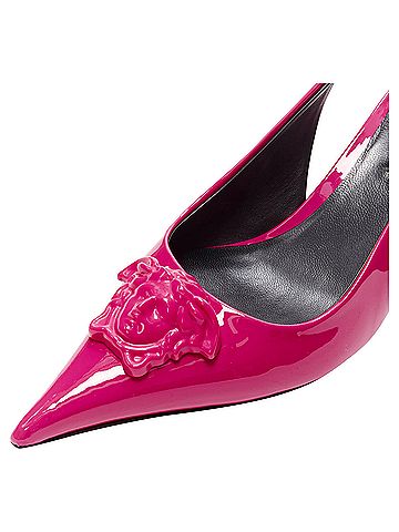 Versace Versace Palazzo Medusa sling kitten heel pointed toe pump (view 2)