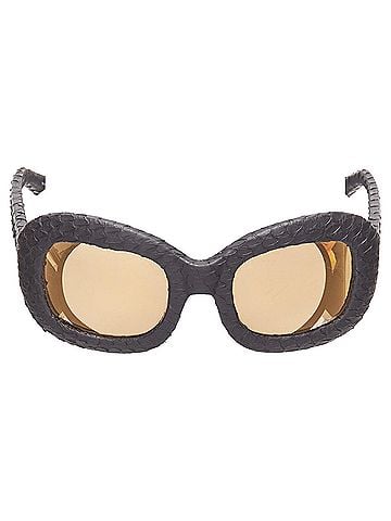 Linda Farrow Linda Farrow matte scaled ame reflective oversized sunglasses (view 1)