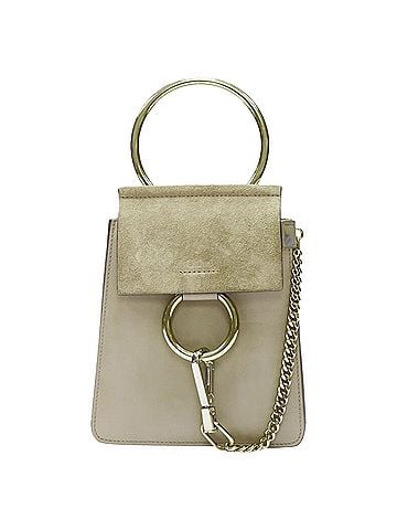 Chloé Chloe Faye bangle bracelet ring chained crossbody suede leather bag (view 1)