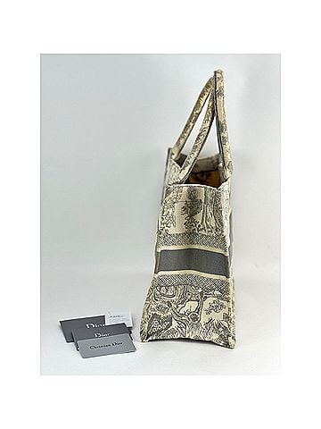 Christian Dior Christian Dior Medium Dior Book Gray Embroidery Tote (view 2)