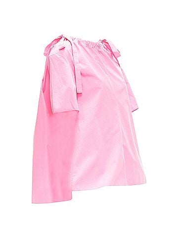 MARNI Marni cotton side drawstring collar trapeze top (view 1)