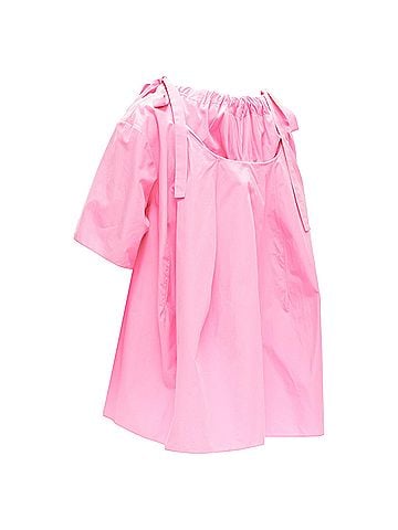 MARNI Marni cotton side drawstring collar trapeze top (view 2)