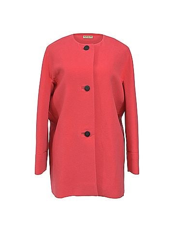 Balenciaga Balenciaga Single-Breasted Coat in Pink Wool (view 1)