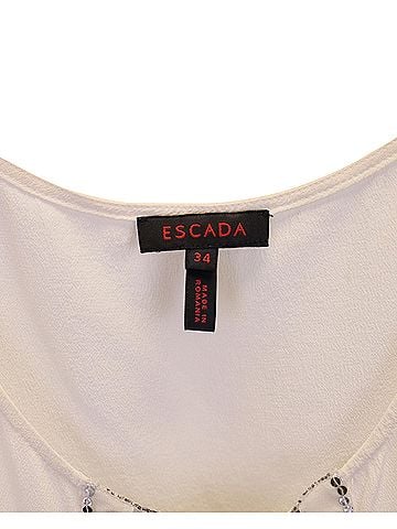 Escada Escada Sequin Sleeveless Top in White Silk (view 2)