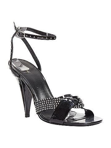Céline Celine Hedi Slimane patent leather silver crystals sandal heels (view 2)
