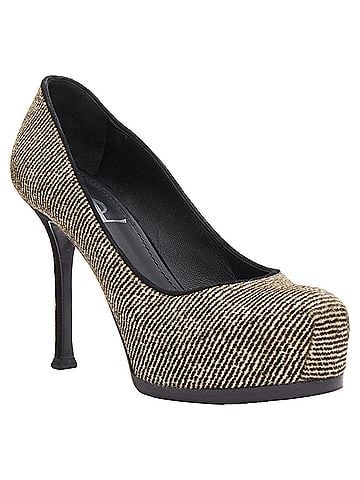 Saint Laurent Yves Saint Laurent Tribtoo wool tweed platform heel pump (view 2)