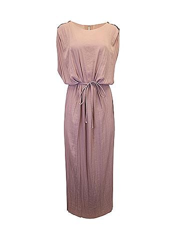 Acne Acne Studios Tie Waist Maxi Dress in Pink Polyester (view 1)