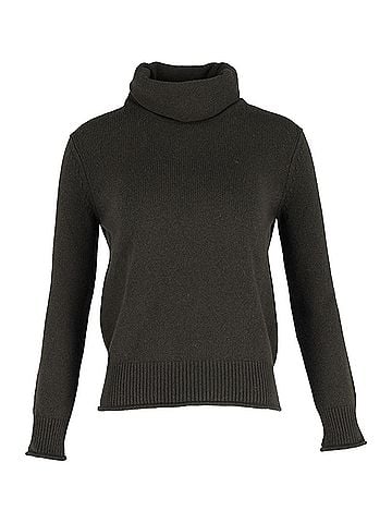 Nina Ricci Nina Ricci Turtleneck Open-Back Sweater in Grey Wool (view 1)