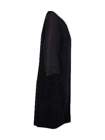 Prada Prada Silk Collar Coat in Navy Blue Viscose (view 2)