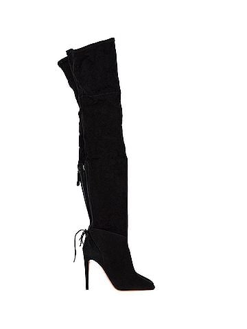 Aquazzura Aquazzura Giselle Over-The-Knee Boots in Black Suede (view 1)