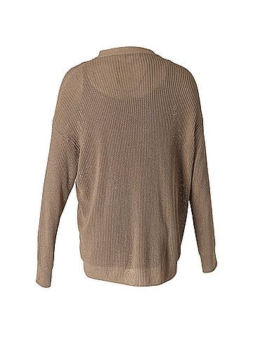 Max Mara Max Mara Tenue Loose Knit Tank Top and Cardigan Set in Brown Viscose (view 2)