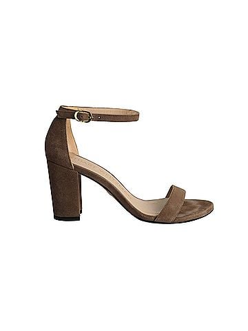 Stuart Weitzman Stuart Weitzman Minimalist High Heel Sandals in Brown Suede (view 1)