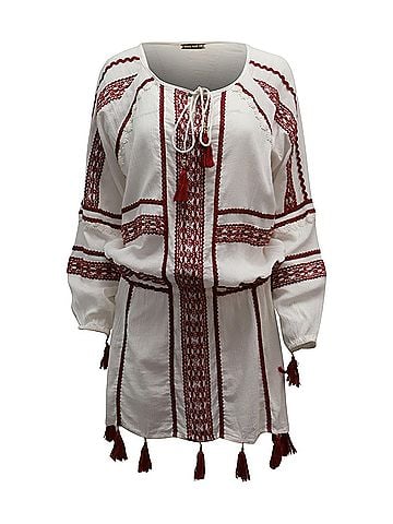 Dodo Bar Or Dodo Bar Or Embroidered Cover Up Sun Dress in White Cotton (view 1)
