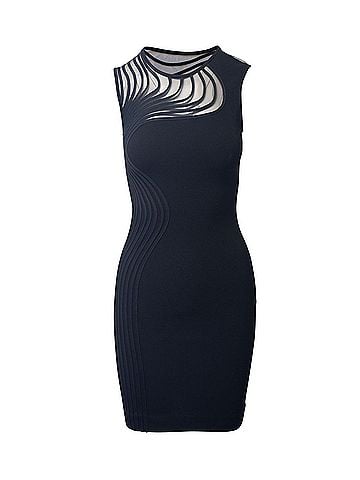 Stella McCartney Stella Mccartney Ripple Sleeveless Knit Sheath Dress in Black Wool (view 1)