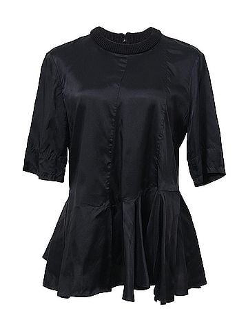 MARNI Marni Peplum Blouse in Black Nylon (view 1)