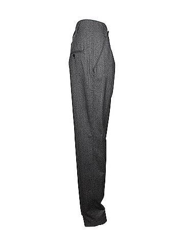 Isabel Marant Isabel Marant Pleated High Waist Straight Pants in Grey Virgin Wool (view 2)