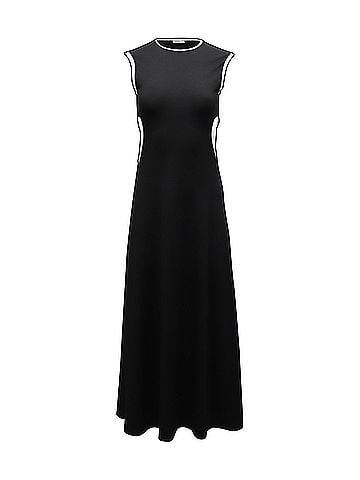 Christopher Esber Christopher Esber Negative Space Rib Maxi Dress in Black Polyester (view 1)