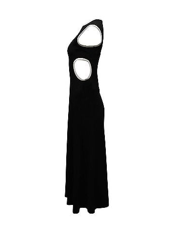 Christopher Esber Christopher Esber Negative Space Rib Maxi Dress in Black Polyester (view 2)