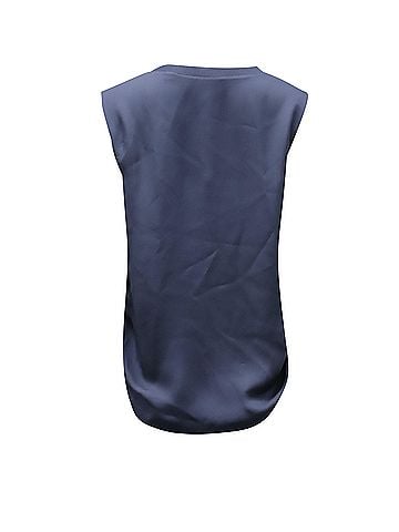 Vince. Vince Sleeveless Top in Navy Blue Rayon (view 2)