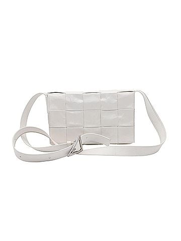 Bottega Veneta Bottega Veneta Cassette Bag in White Calfskin Leather (view 1)