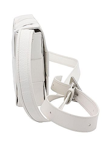 Bottega Veneta Bottega Veneta Cassette Bag in White Calfskin Leather (view 2)