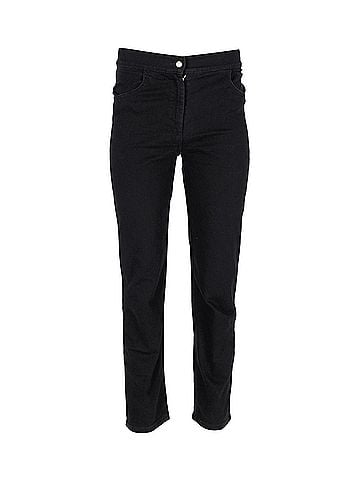 Balmain Balmain Contrast Stripe Skinny Jeans in Black Cotton (view 1)