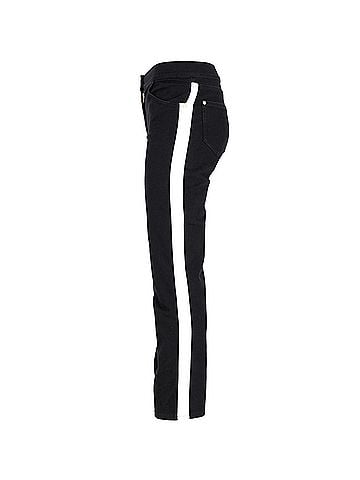Balmain Balmain Contrast Stripe Skinny Jeans in Black Cotton (view 2)