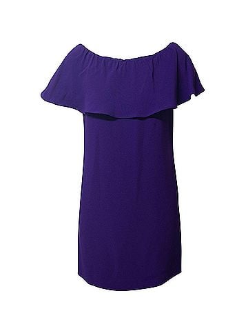 Miu Miu Miu Miu Boat Neck Mini Dress in Purple Acetate (view 1)