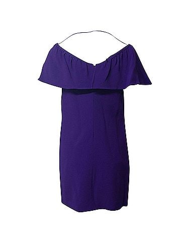Miu Miu Miu Miu Boat Neck Mini Dress in Purple Acetate (view 2)