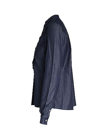 Miu Miu Miu Miu Ruffled Shirt in Blue Cotton (view 2)