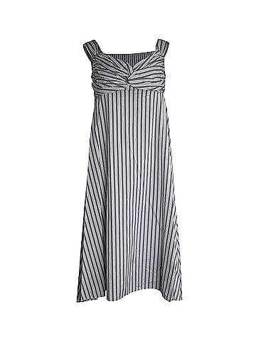 A.L.C. A.L.C. Arsenio Off The Shoulder Striped Poplin Midi Dress in White Cotton (view 1)