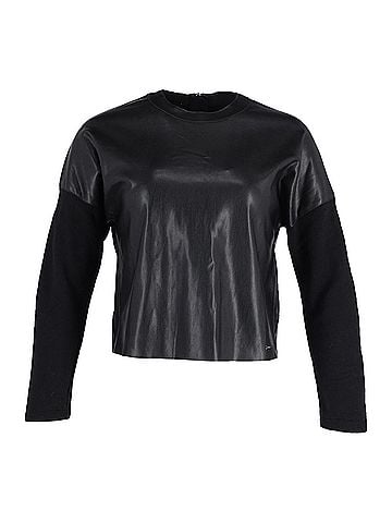 Dsquared2 Dsquared2 Faux Leather Jumper in Black Polyester  (view 1)