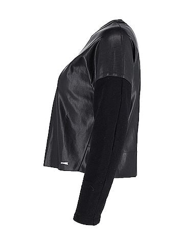 Dsquared2 Dsquared2 Faux Leather Jumper in Black Polyester  (view 2)
