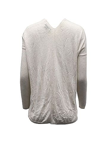 Vince. Vince V Neck Sweater in Cream Wool (view 2)