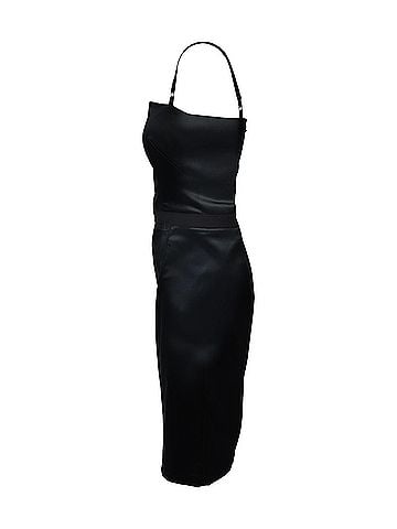 Dolce & Gabbana Dolce & Gabbana Spaghetti Strap Midi Dress in Black Polyamide (view 2)