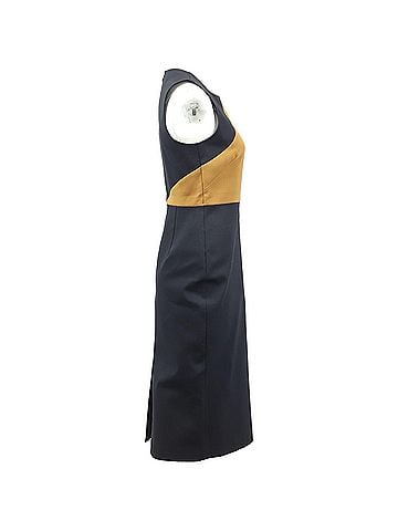 Diane von Furstenberg Diane Von Furstenberg Colorblock Sleeveless Sheath Dress in Navy Blue Cotton (view 2)