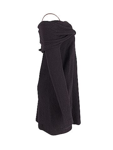 Isa Arfen Isa Arfen Off-Shoulder Mini Dress in Black Wool (view 2)