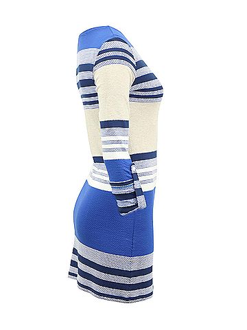 Melissa Odabash Melissa Odabash Striped Dress in Blue Viscose (view 2)