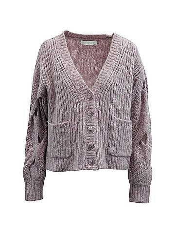 Jonathan Simkhai Jonathan Simkhai Reagan Cardigan in Pink Wool (view 1)