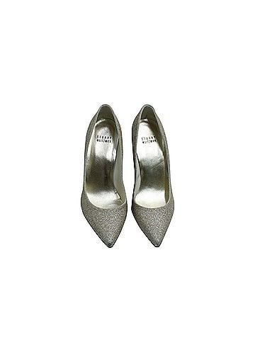 Stuart Weitzman Stuart Weitzman Heist 95 Pumps in Gold Glitter Lamé Leather (view 2)
