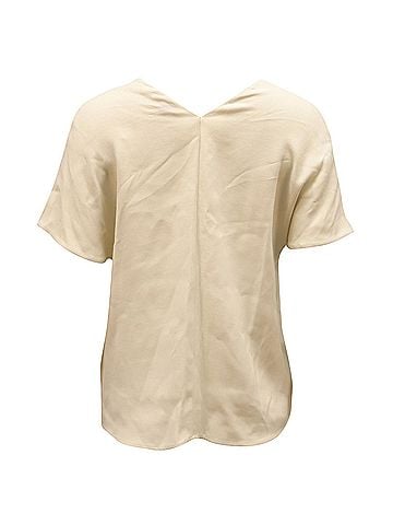 Vince. Vince V-Neck Blouse in Ivory Viscose (view 2)